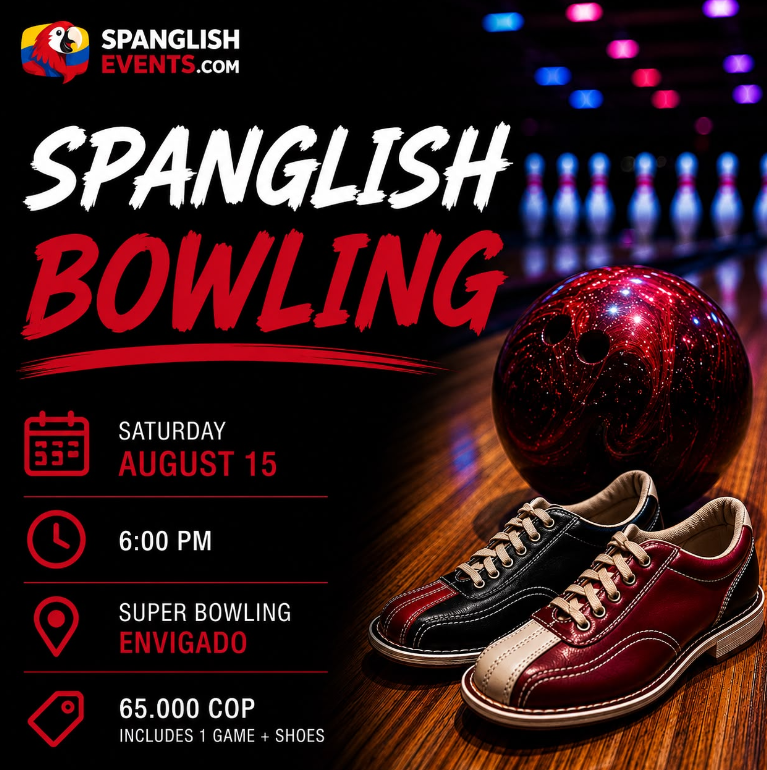 Spanglish Bowling event flyer